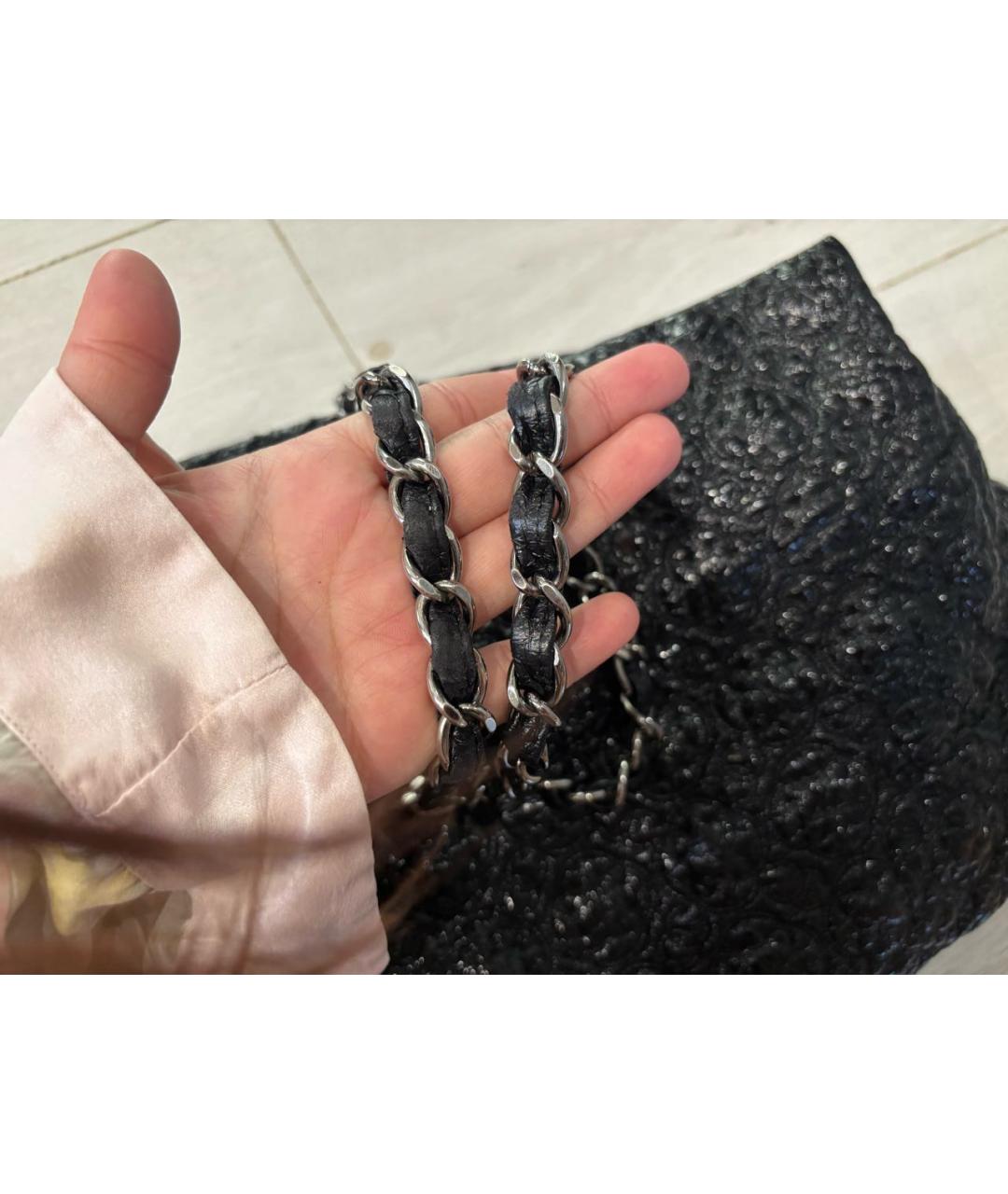 CHANEL Черная кожаная сумка через плечо, фото 6