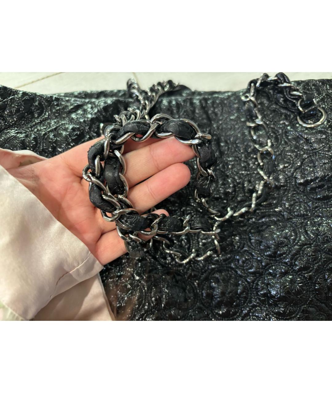 CHANEL Черная кожаная сумка через плечо, фото 5