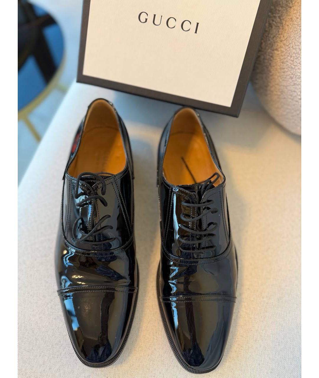 GUCCI Черные кожаные низкие ботинки, фото 7