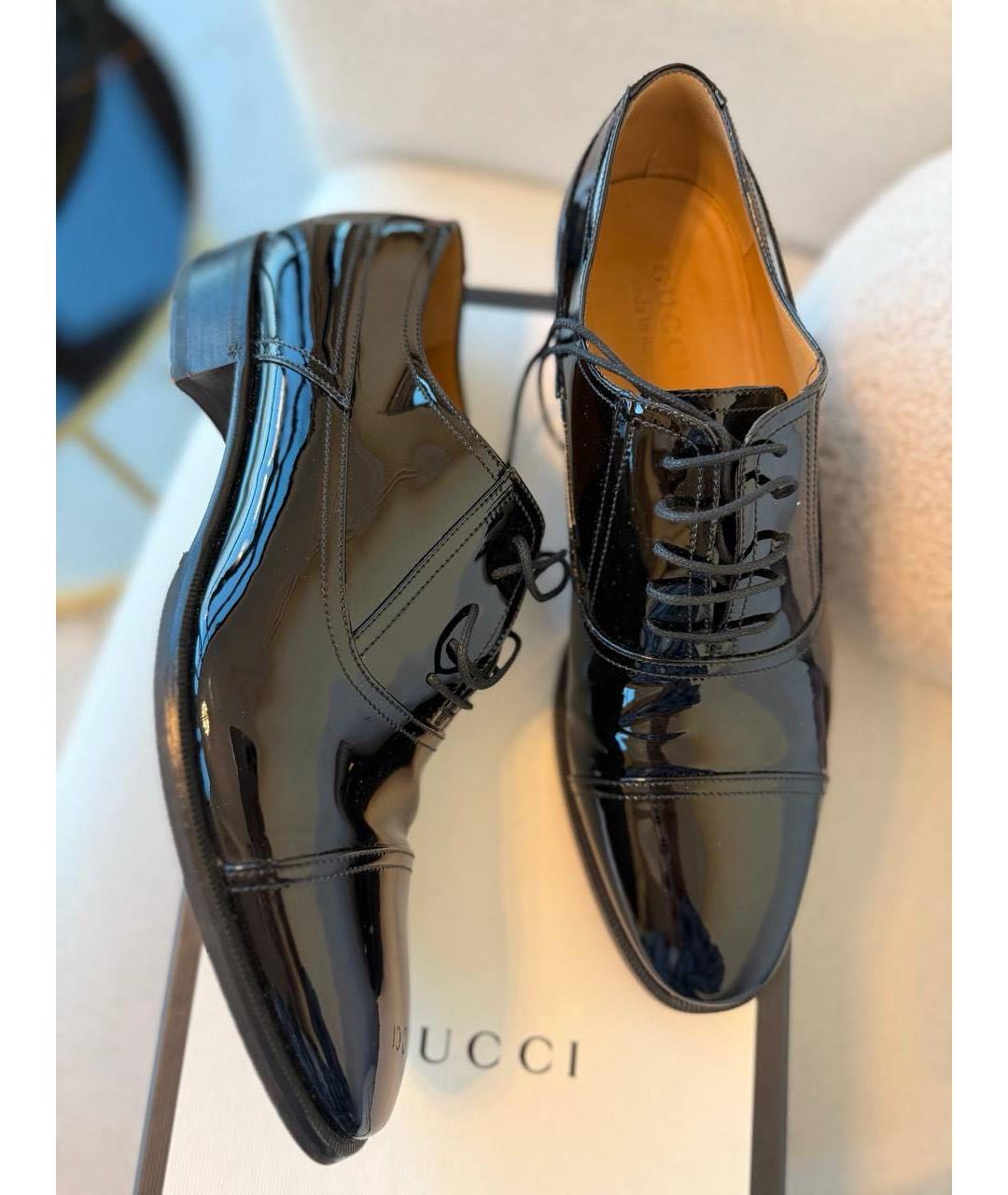 GUCCI Черные кожаные низкие ботинки, фото 6