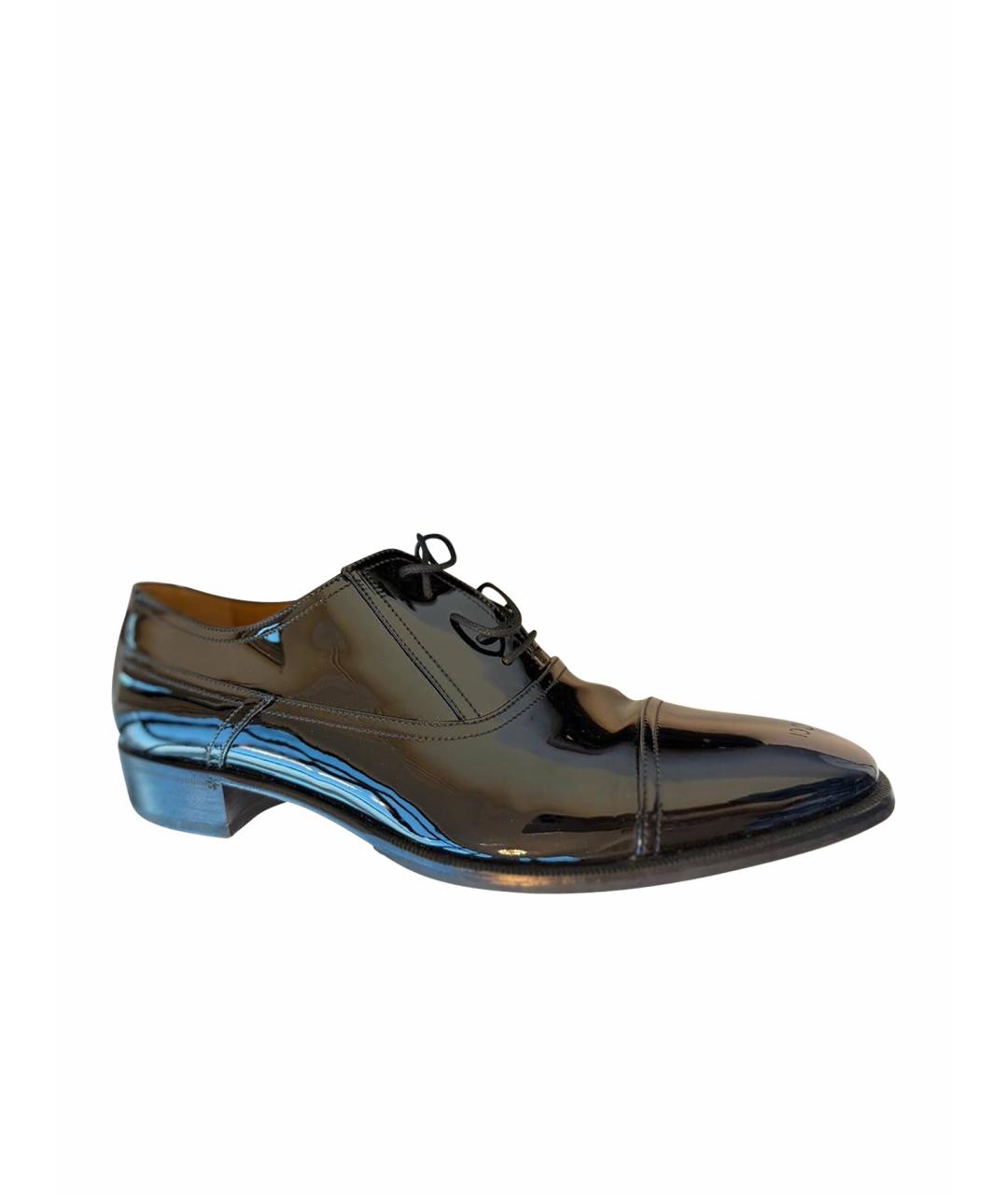 GUCCI Черные кожаные низкие ботинки, фото 1