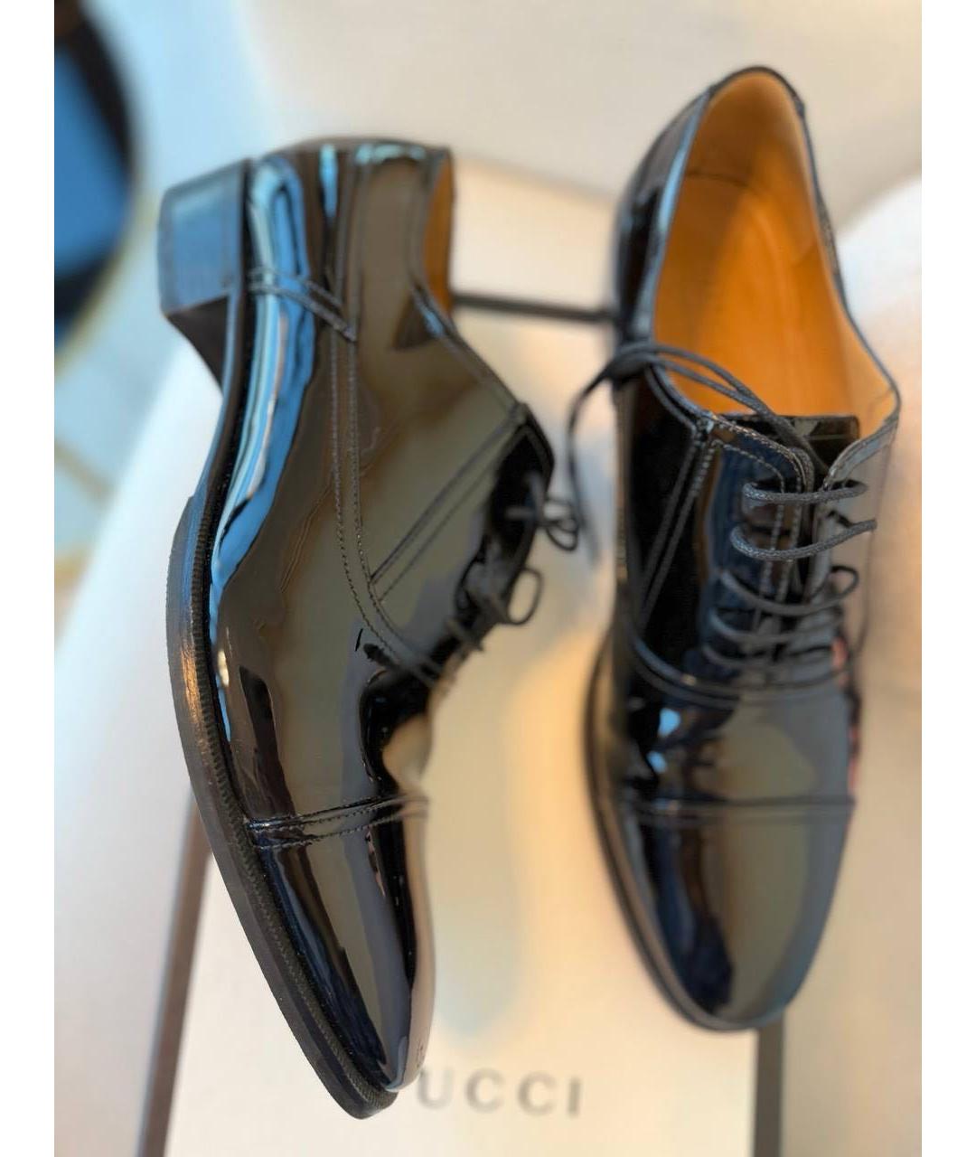 GUCCI Черные кожаные низкие ботинки, фото 8