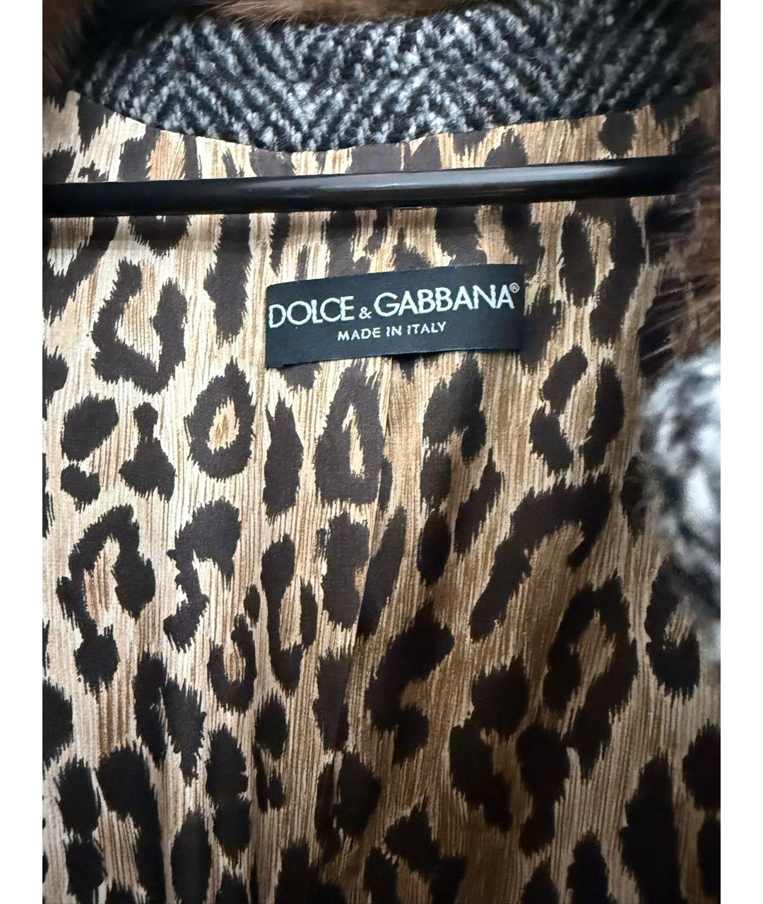 DOLCE&GABBANA Серое шерстяное пальто, фото 4