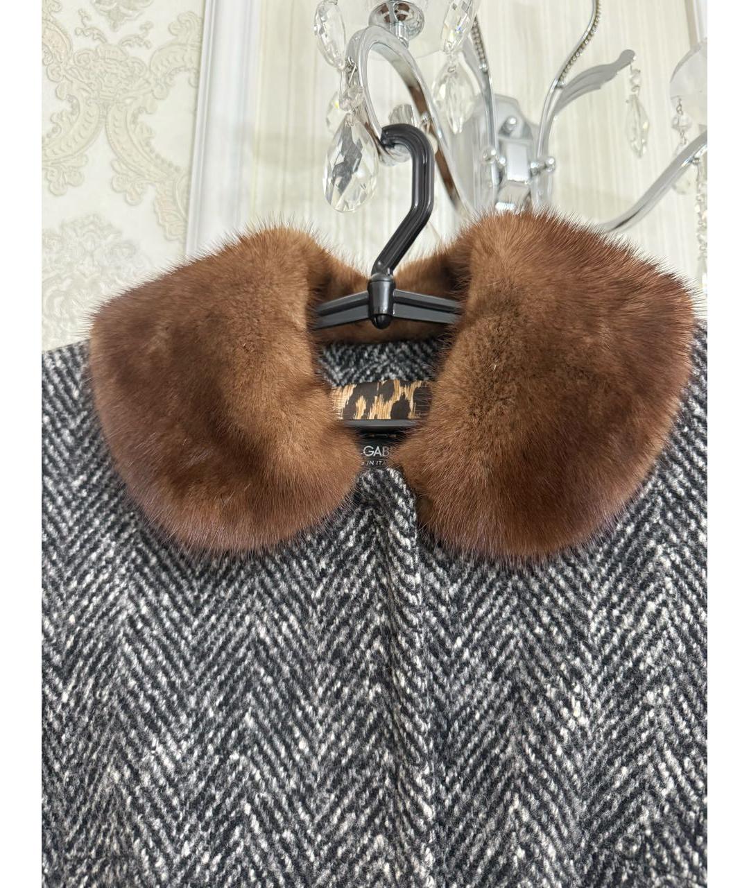 DOLCE&GABBANA Серое шерстяное пальто, фото 2