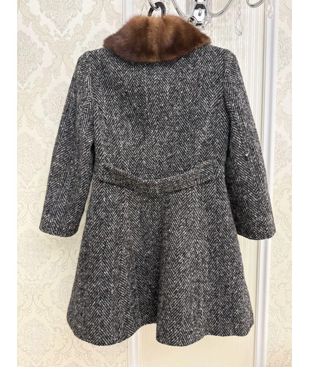 DOLCE&GABBANA Серое шерстяное пальто, фото 3