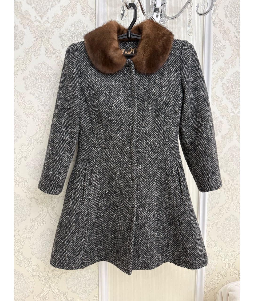 DOLCE&GABBANA Серое шерстяное пальто, фото 8