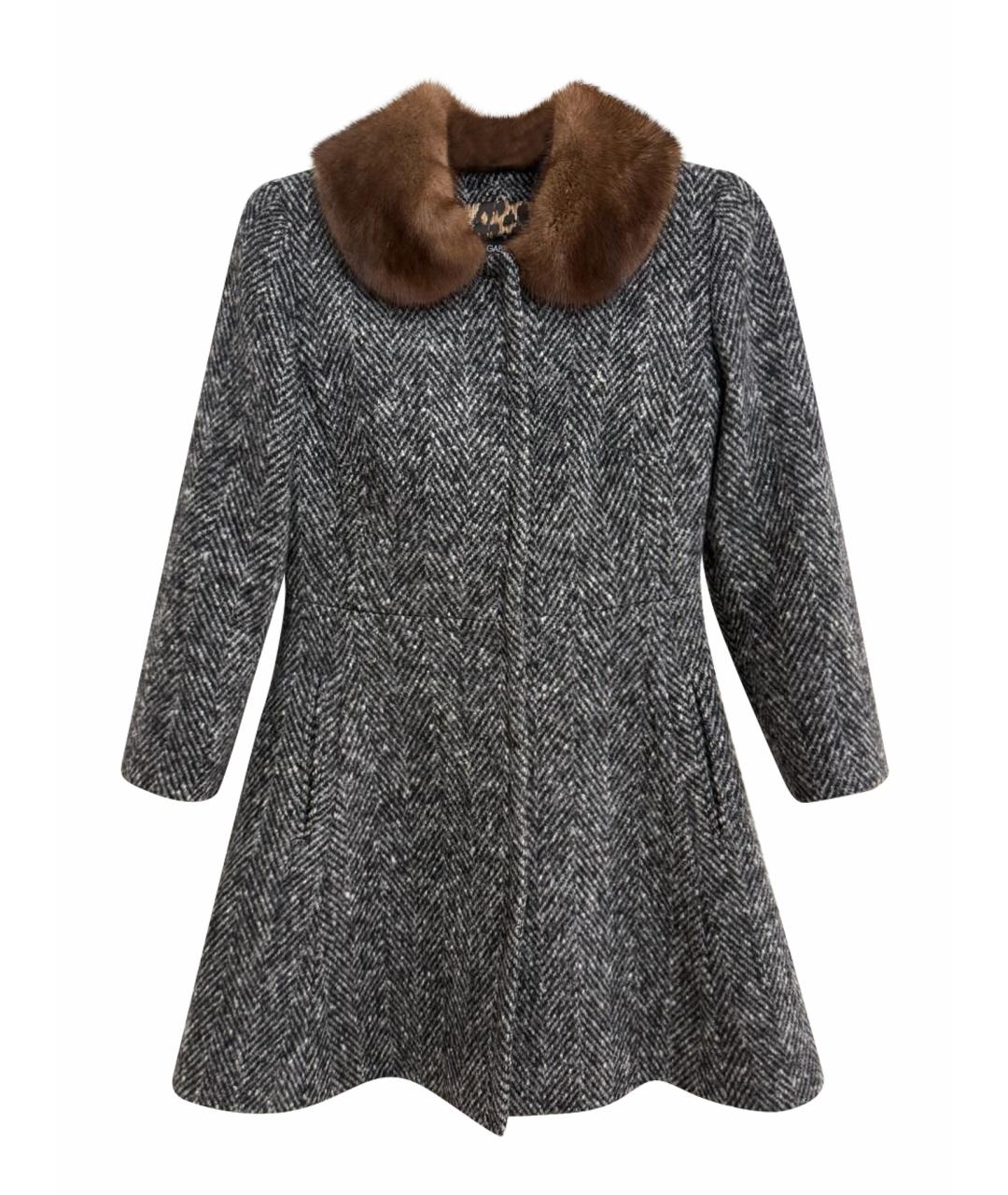 DOLCE&GABBANA Серое шерстяное пальто, фото 1