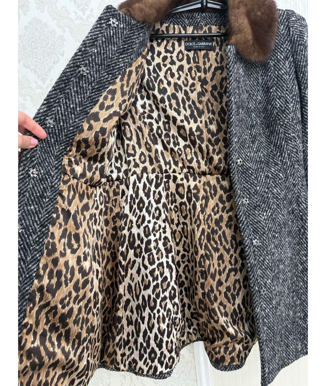 DOLCE&GABBANA Серое шерстяное пальто, фото 6