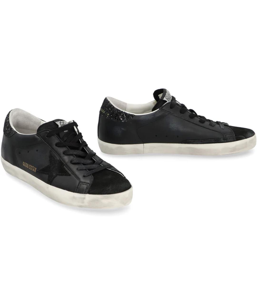 GOLDEN GOOSE DELUXE BRAND Черные кожаные кроссовки, фото 2