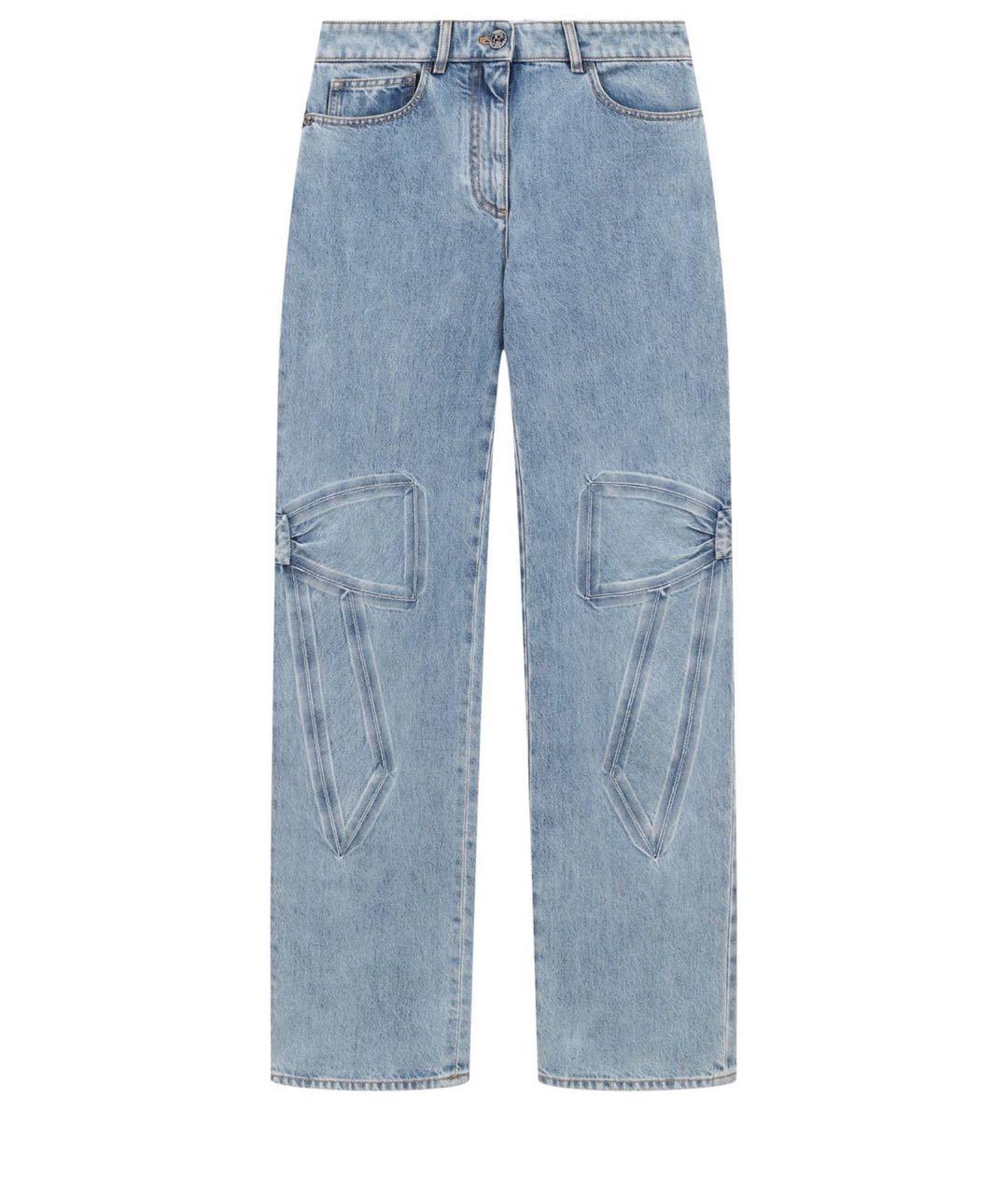 CHANEL Голубые хлопковые прямые джинсы, фото 1