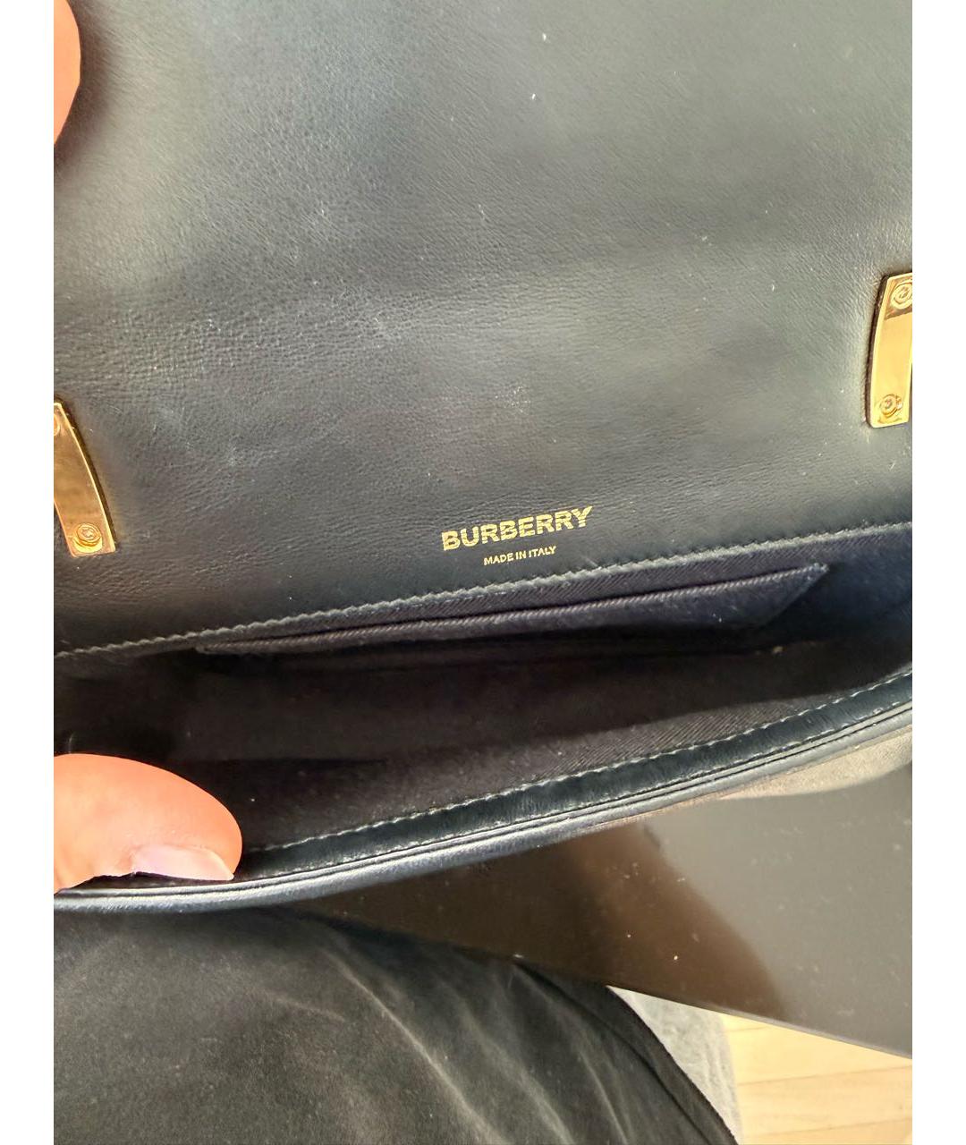 BURBERRY Черная кожаная сумка через плечо, фото 6