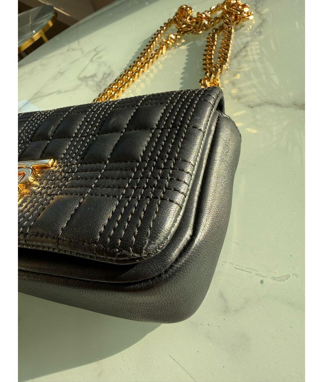 BURBERRY Черная кожаная сумка через плечо, фото 2