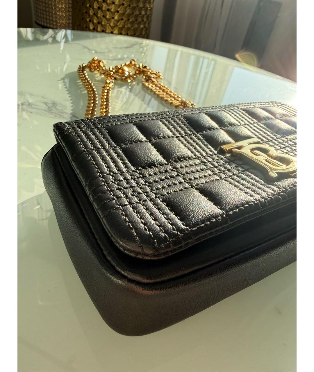 BURBERRY Черная кожаная сумка через плечо, фото 3