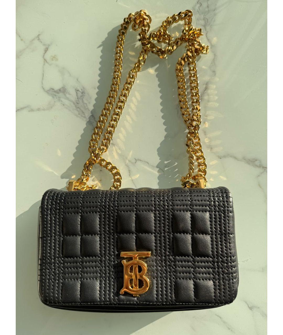 BURBERRY Черная кожаная сумка через плечо, фото 7