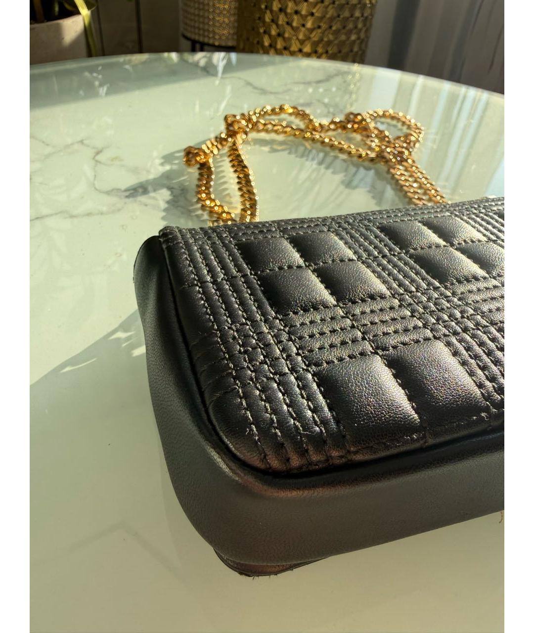 BURBERRY Черная кожаная сумка через плечо, фото 5