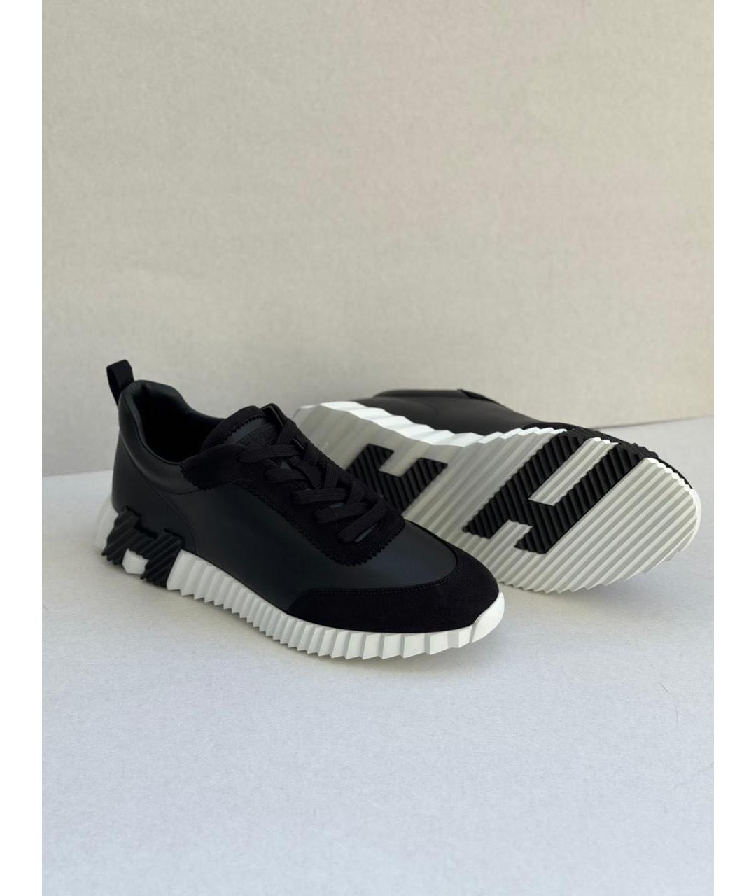 HERMES Темно-синие замшевые кроссовки, фото 3