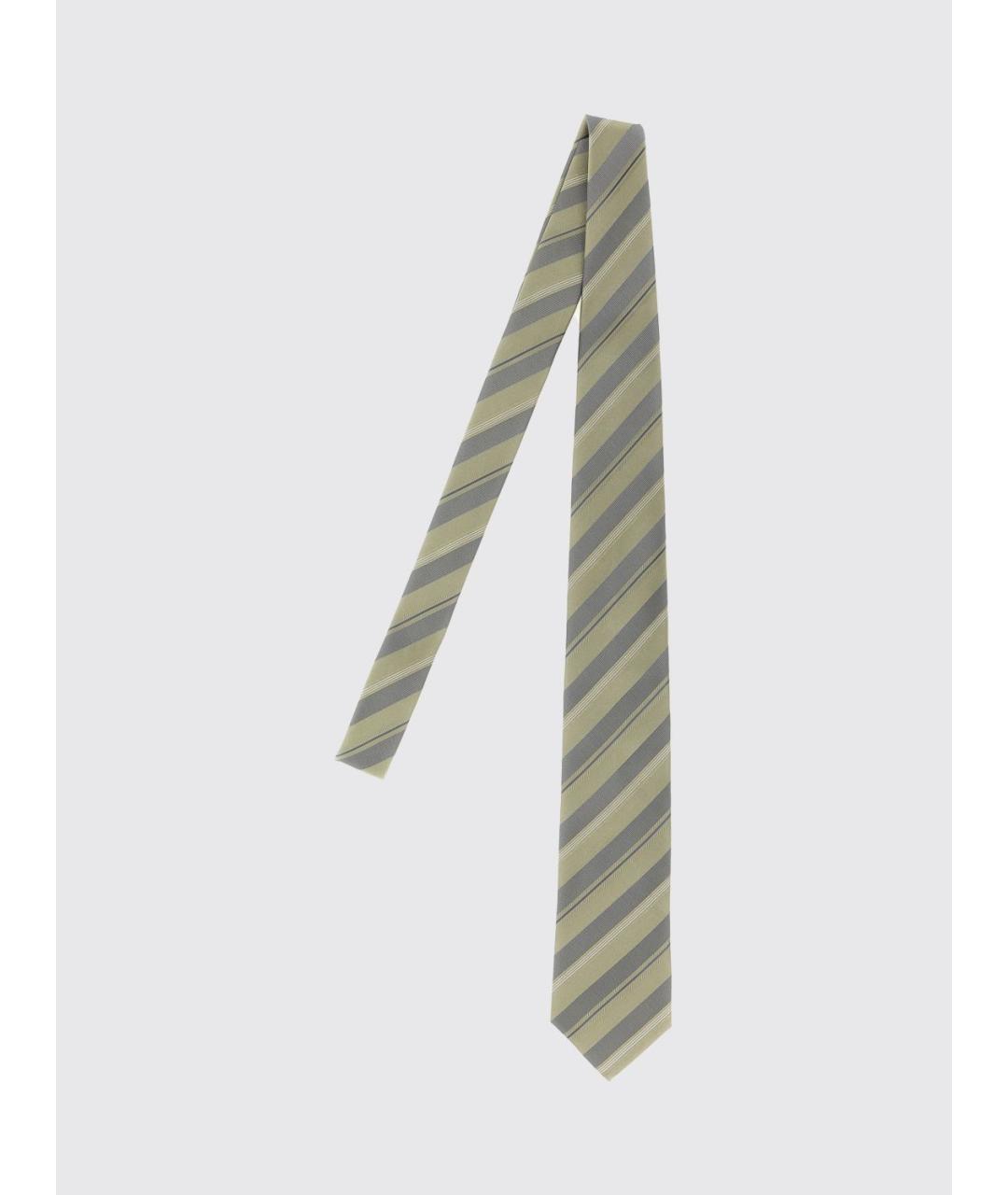 BRUNELLO CUCINELLI Хаки шелковый галстук, фото 4