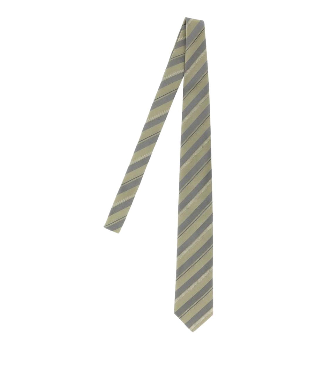 BRUNELLO CUCINELLI Хаки шелковый галстук, фото 1