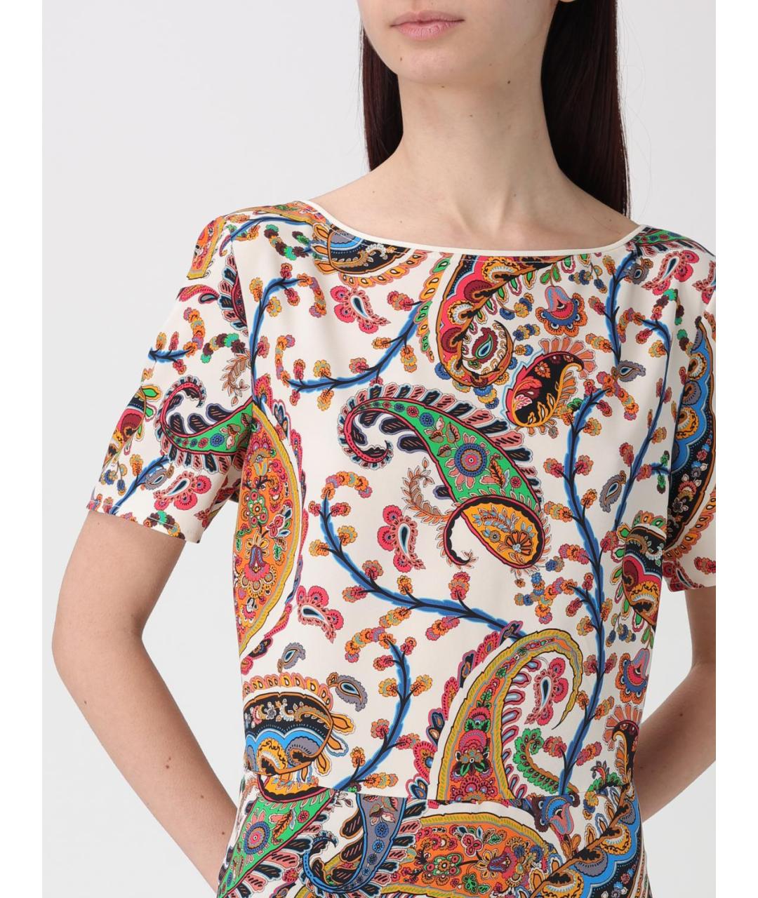 ETRO Мульти полиэстеровое коктейльное платье, фото 4