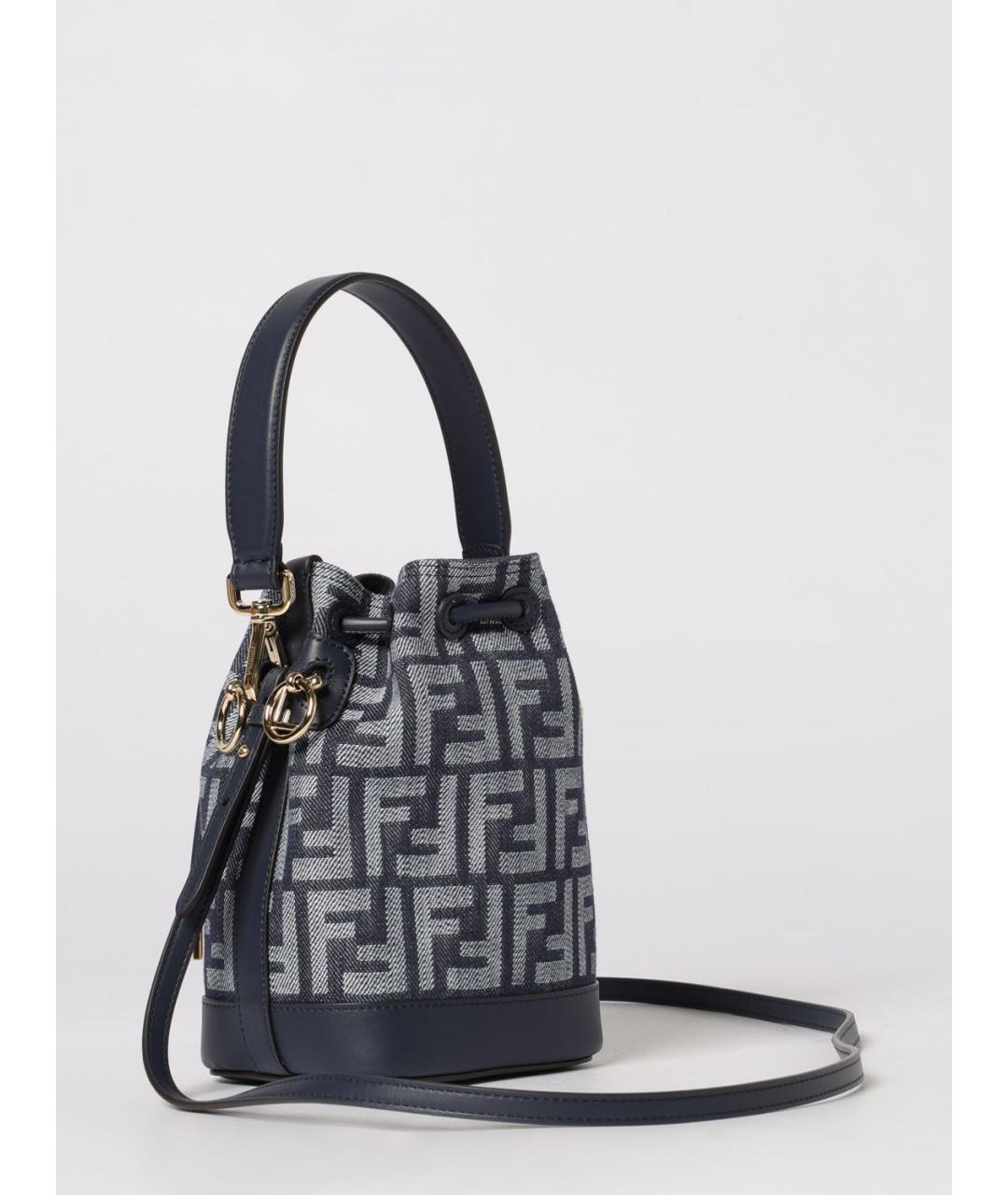 FENDI Синяя тканевая сумка через плечо, фото 3