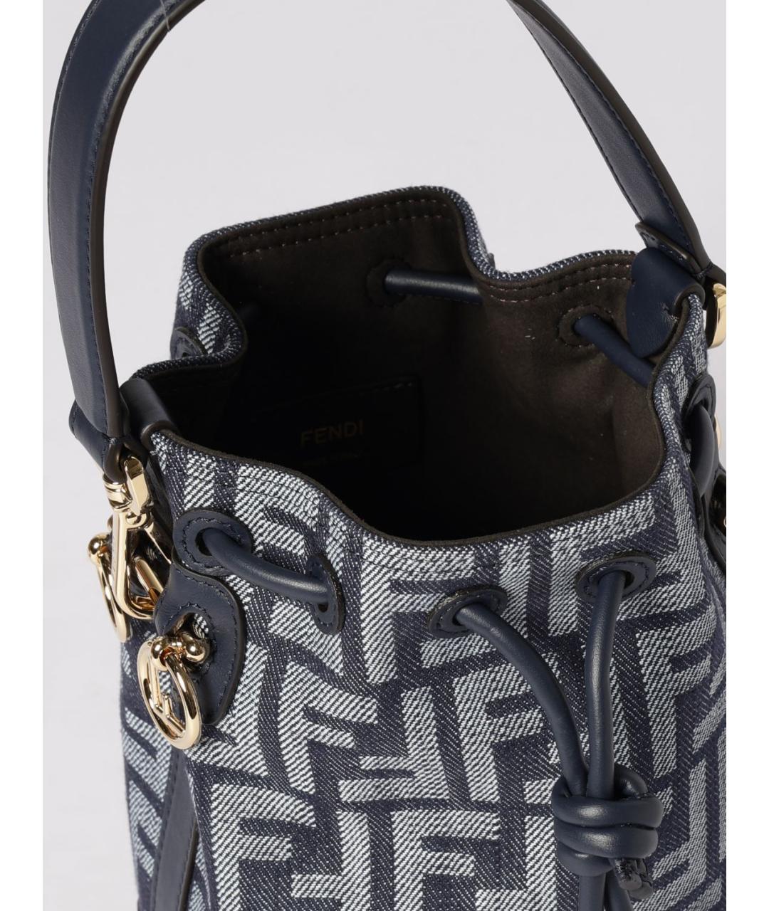 FENDI Синяя тканевая сумка через плечо, фото 5