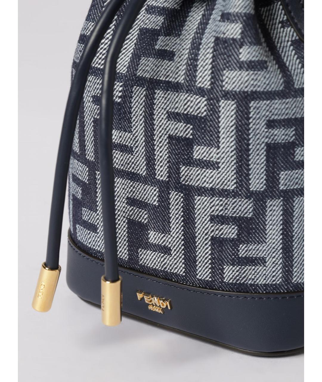 FENDI Синяя тканевая сумка через плечо, фото 4