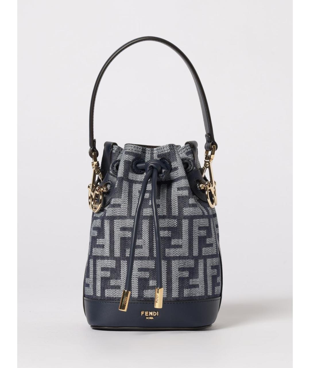 FENDI Синяя тканевая сумка через плечо, фото 6