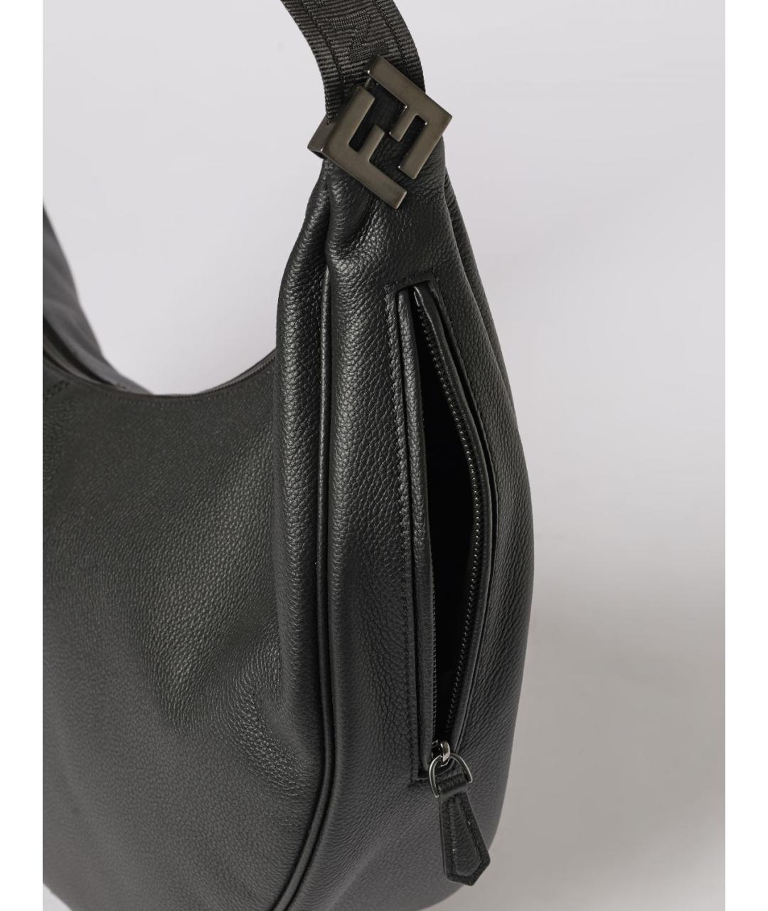 FENDI Черная кожаная сумка через плечо, фото 4