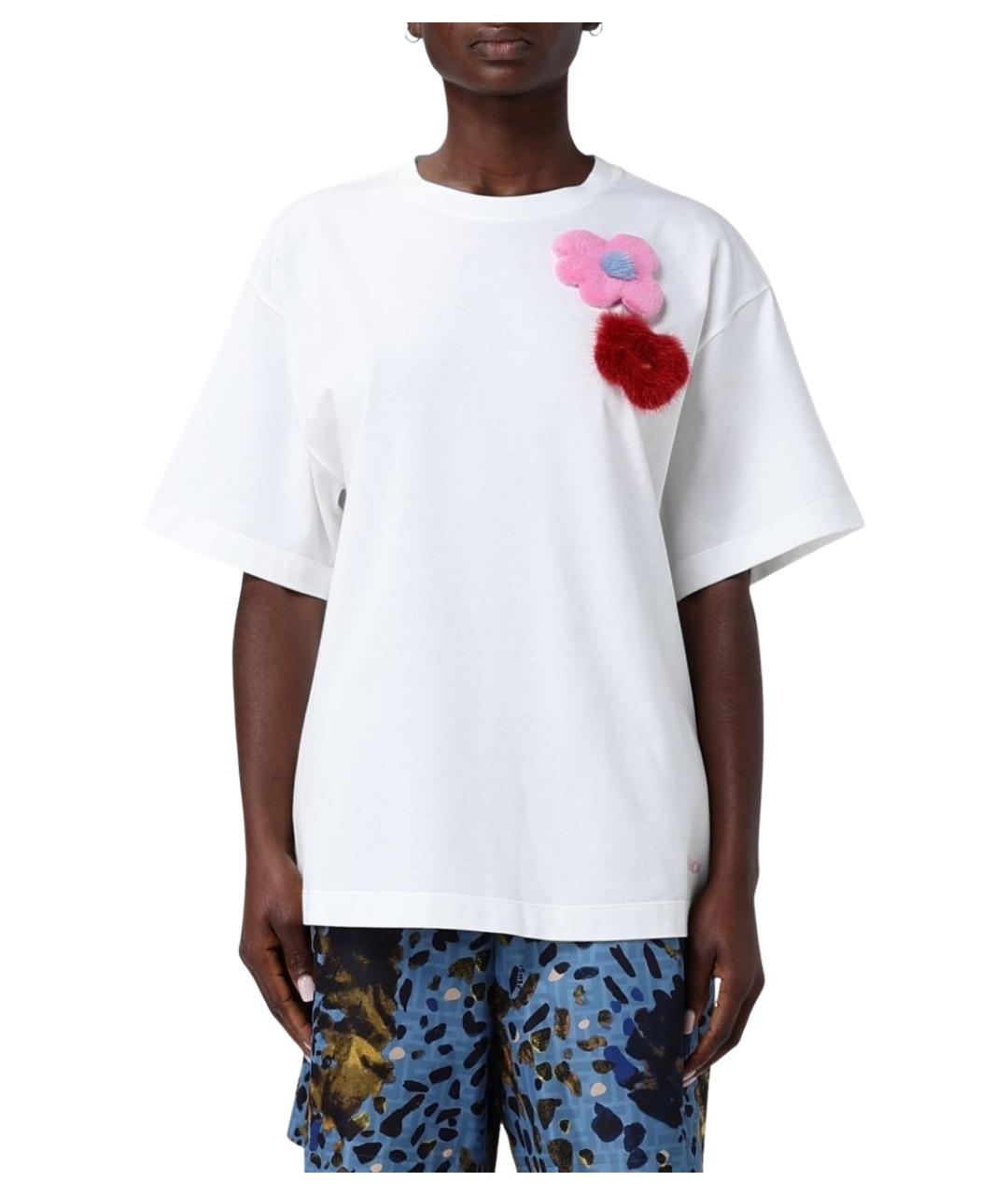 FENDI Белая хлопковая футболка, фото 1