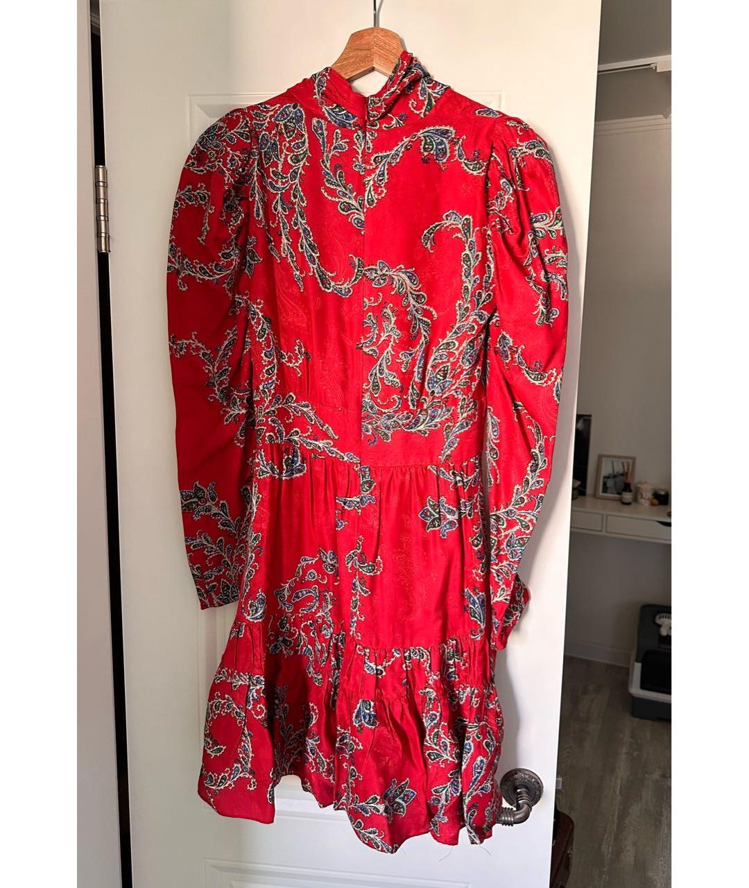 SANDRO Красное вискозное коктейльное платье, фото 2