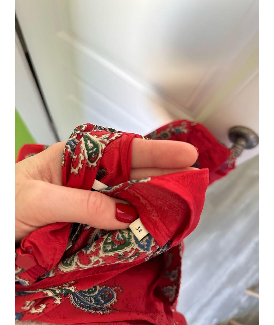 SANDRO Красное вискозное коктейльное платье, фото 5