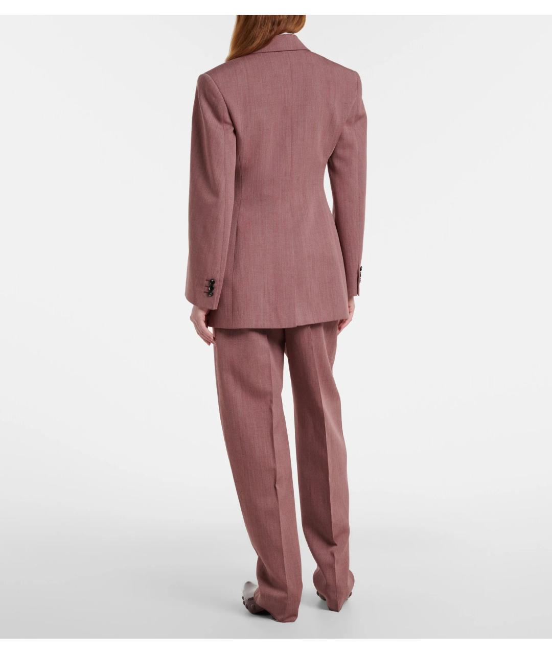 BOTTEGA VENETA Розовые вискозные прямые брюки, фото 3
