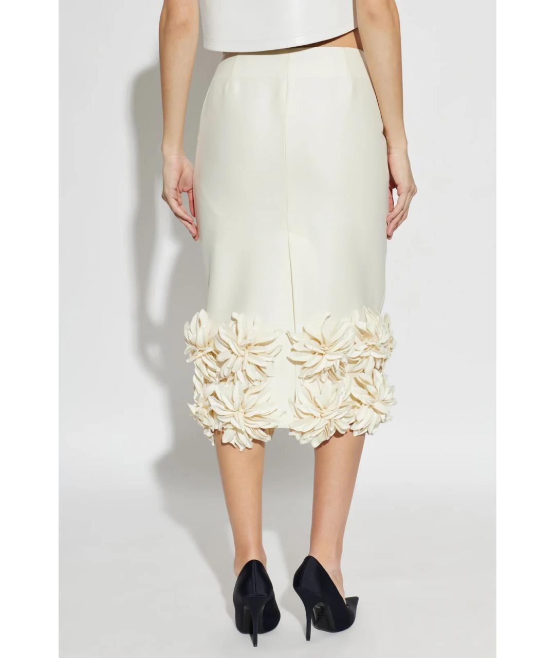 BALENCIAGA Белая шерстяная юбка миди, фото 4