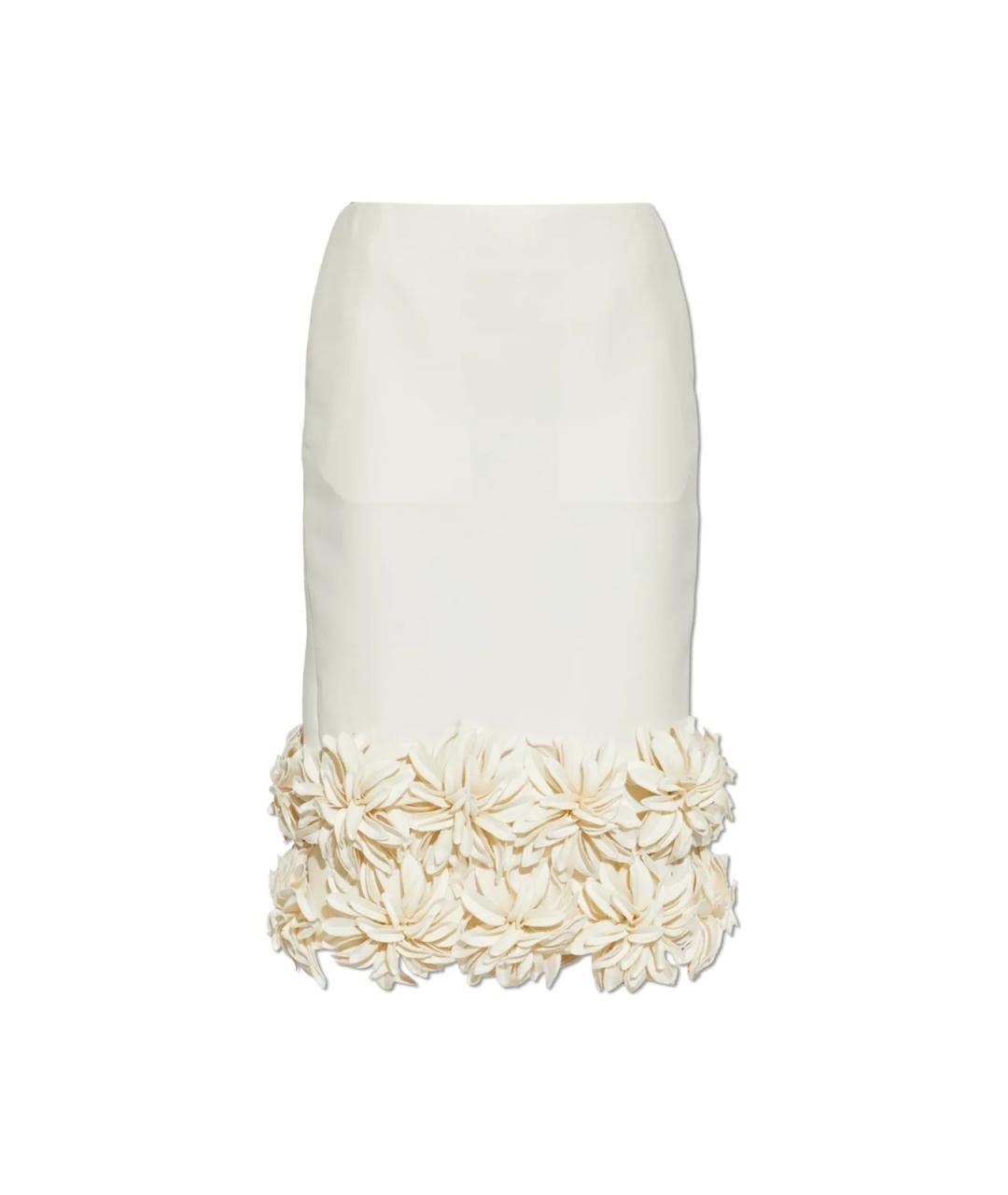 BALENCIAGA Белая шерстяная юбка миди, фото 1