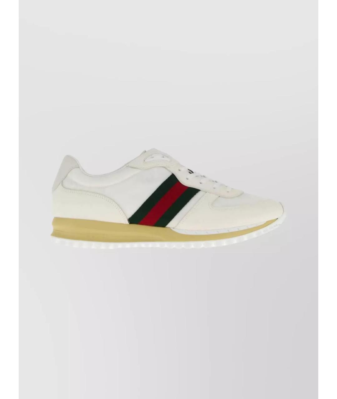 GUCCI Бежевые текстильные низкие кроссовки / кеды, фото 3