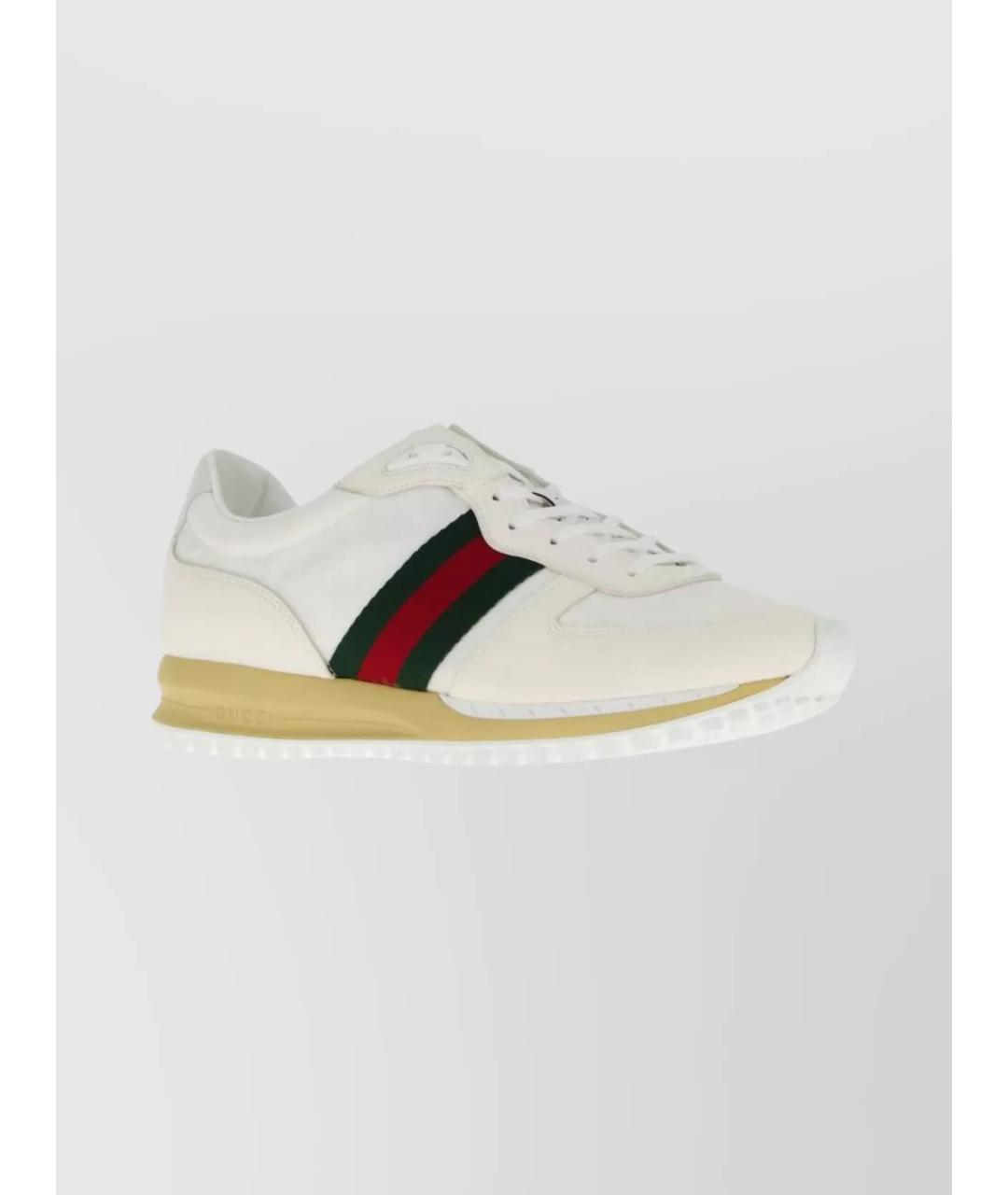 GUCCI Бежевые текстильные низкие кроссовки / кеды, фото 2