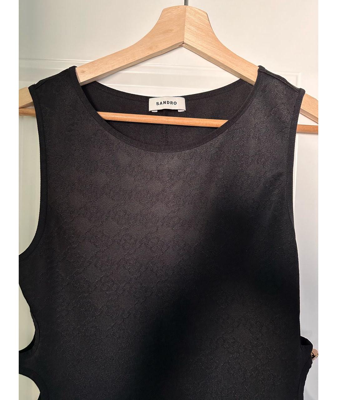 SANDRO Черное полиэстеровое повседневное платье, фото 3