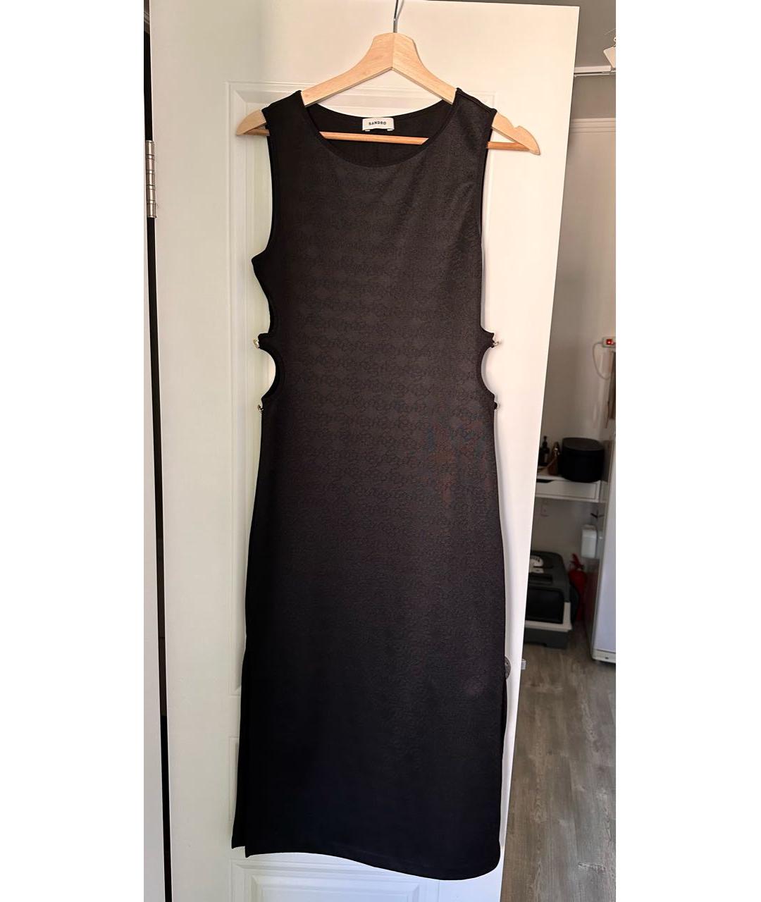 SANDRO Черное полиэстеровое повседневное платье, фото 7