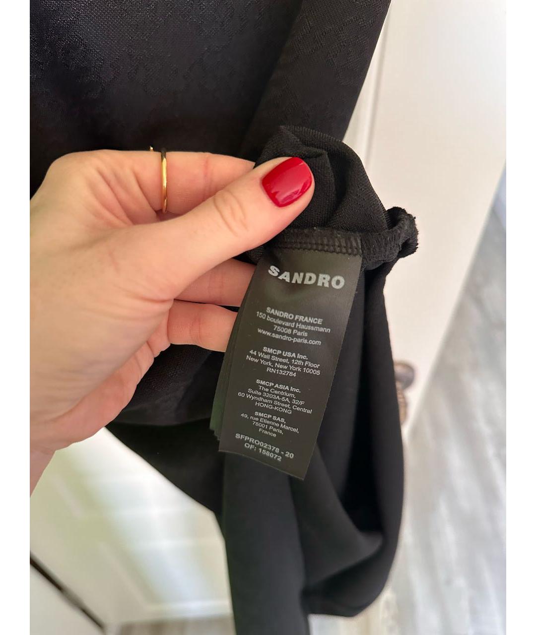 SANDRO Черное полиэстеровое повседневное платье, фото 6