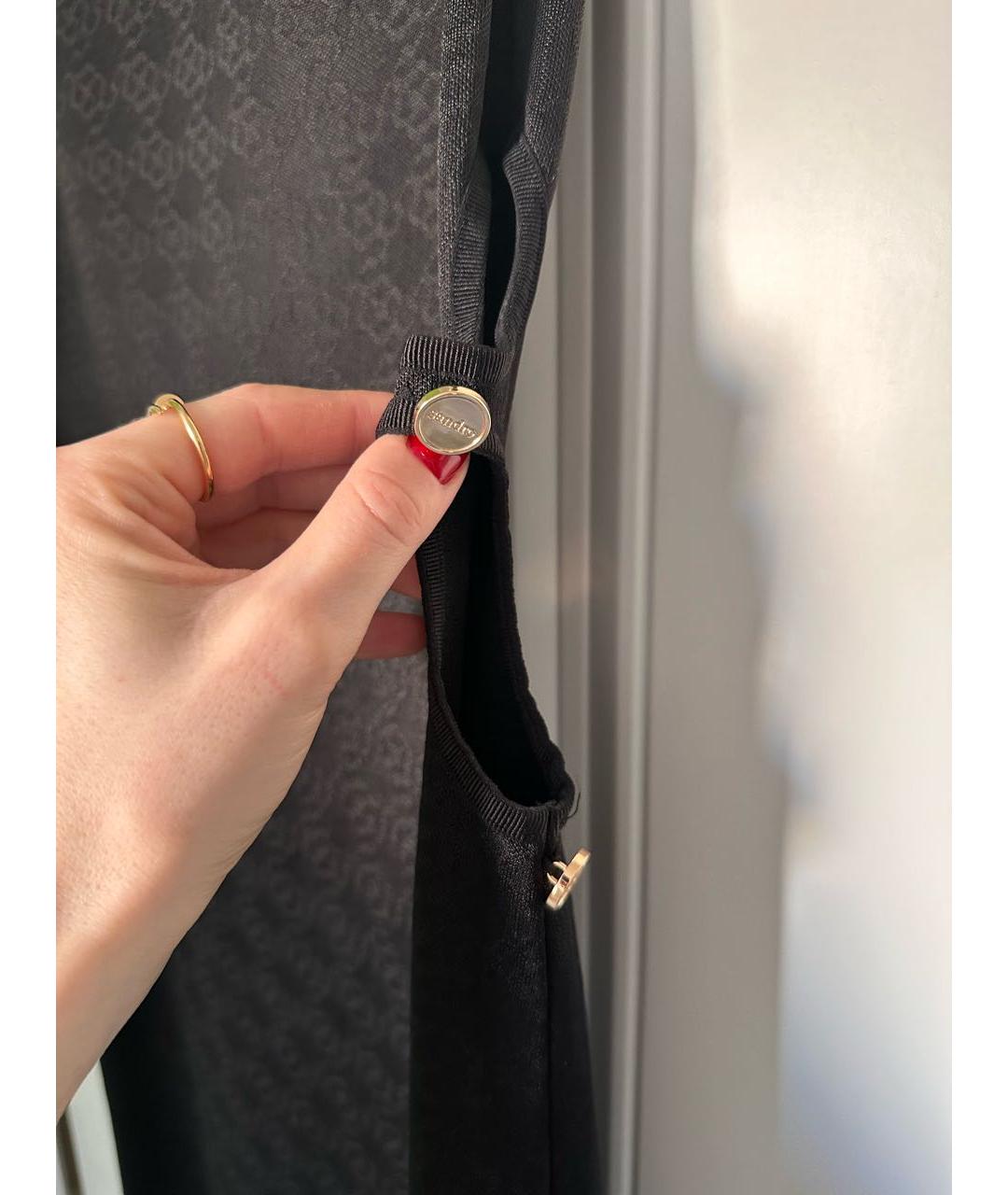 SANDRO Черное полиэстеровое повседневное платье, фото 4