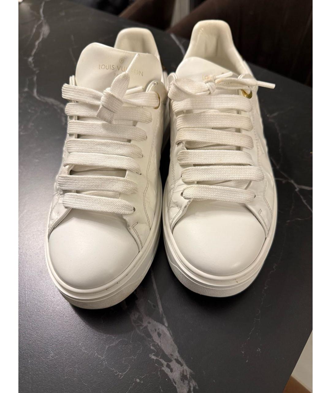 LOUIS VUITTON Белые кожаные кроссовки, фото 2