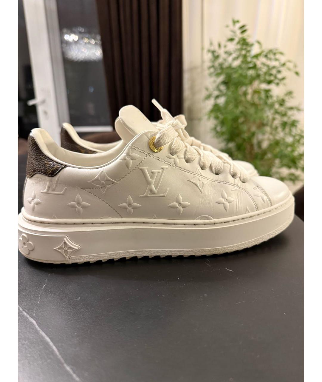 LOUIS VUITTON Белые кожаные кроссовки, фото 6