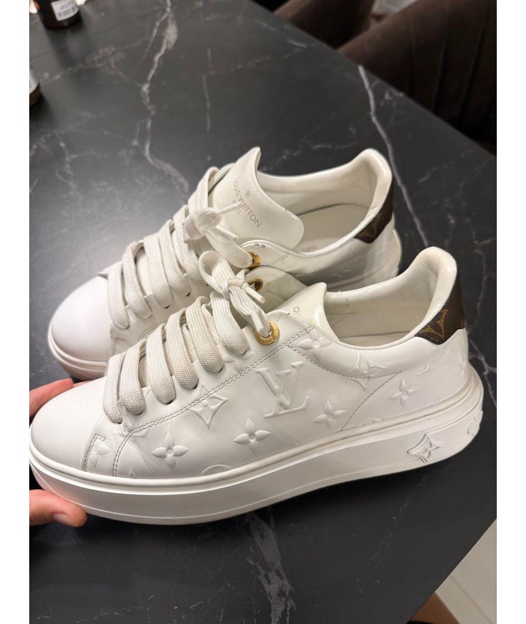 LOUIS VUITTON Белые кожаные кроссовки, фото 3