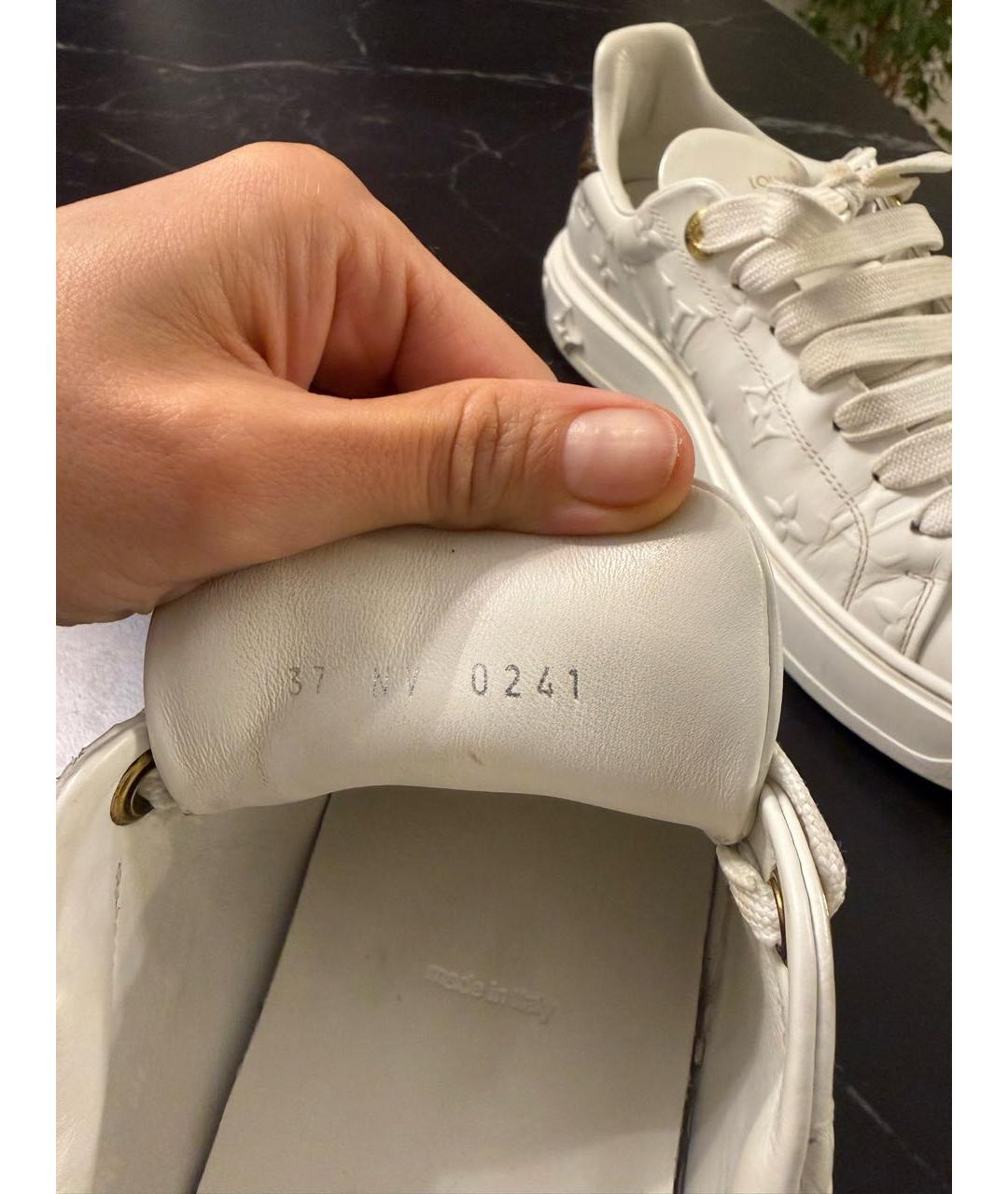 LOUIS VUITTON Белые кожаные кроссовки, фото 4