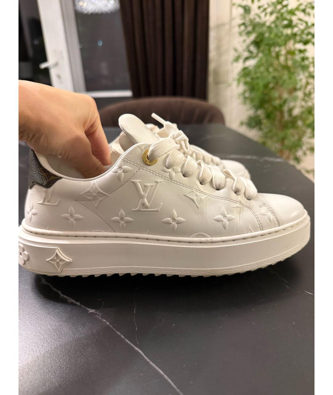 LOUIS VUITTON Белые кожаные кроссовки, фото 5