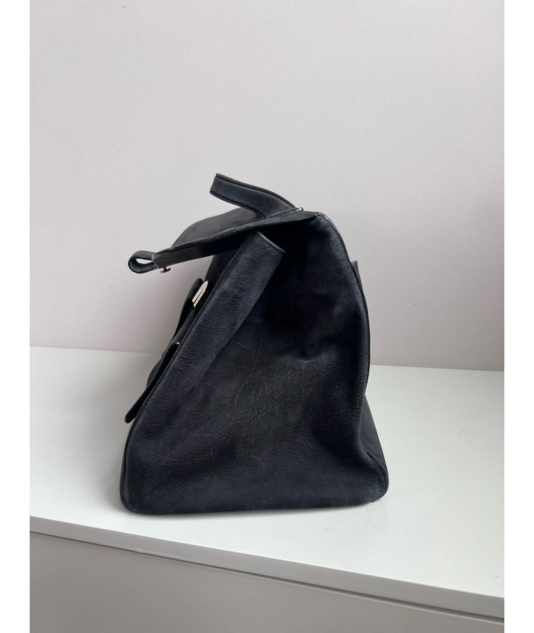 VICTORIA BECKHAM Антрацитовая кожаная сумка тоут, фото 2