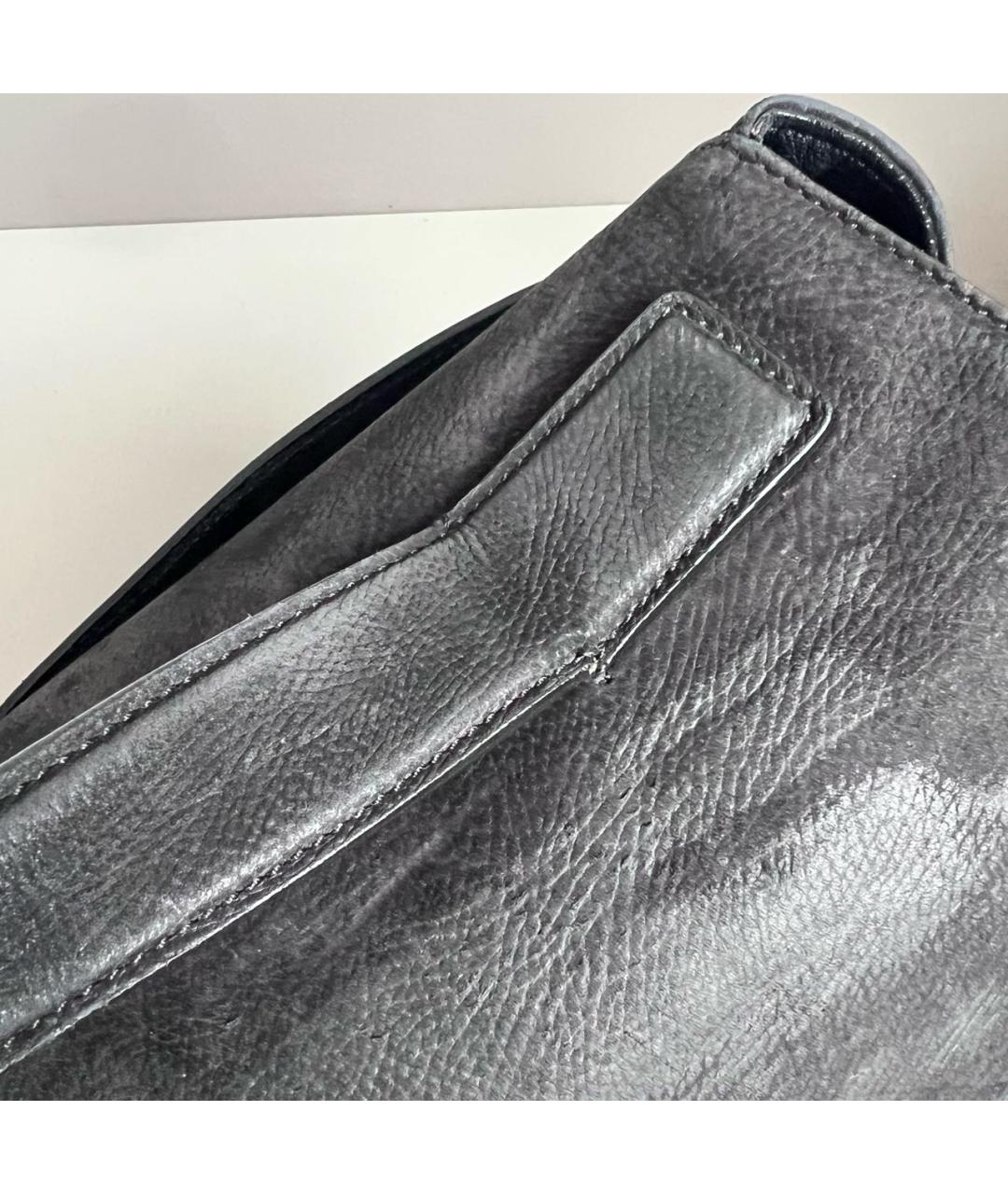 VICTORIA BECKHAM Антрацитовая кожаная сумка тоут, фото 8