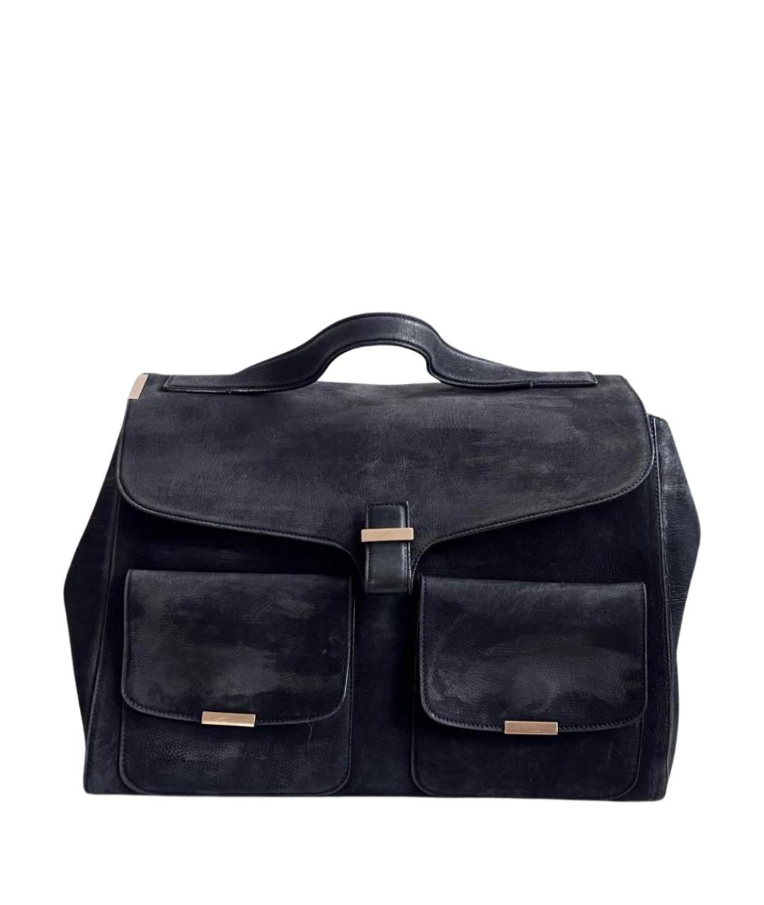 VICTORIA BECKHAM Антрацитовая кожаная сумка тоут, фото 1