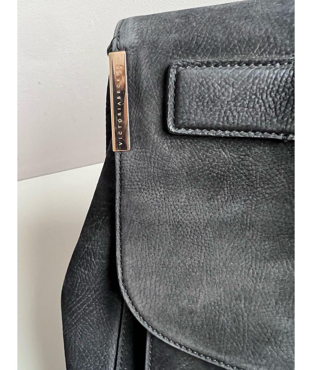 VICTORIA BECKHAM Антрацитовая кожаная сумка тоут, фото 6