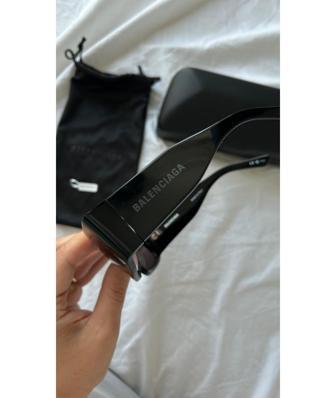 BALENCIAGA Черные пластиковые солнцезащитные очки, фото 4